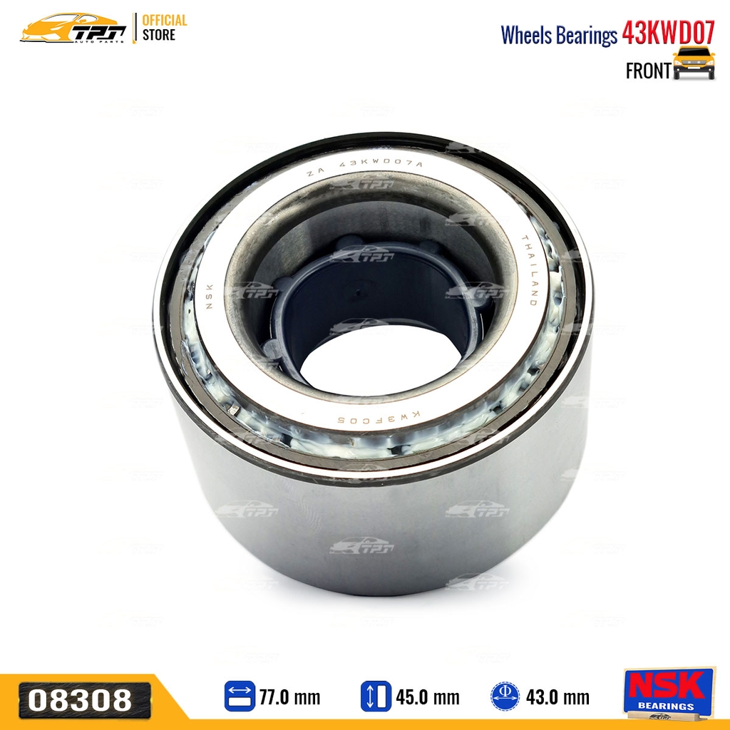 43KWD07 - Bạc Đạn / Bi Bánh TRƯỚC Toyota INNOVA 06- FORTUNER - HILUX 2WD 05- [43x77x45-41] NSK - Japan