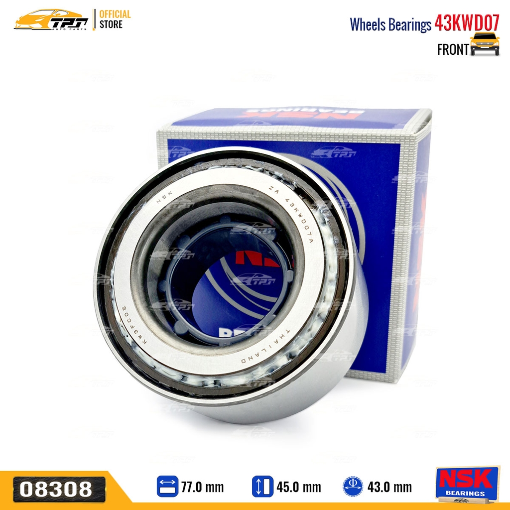 43KWD07 - Bạc Đạn / Bi Bánh TRƯỚC Toyota INNOVA 06- FORTUNER - HILUX 2WD 05- [43x77x45-41] NSK - Japan