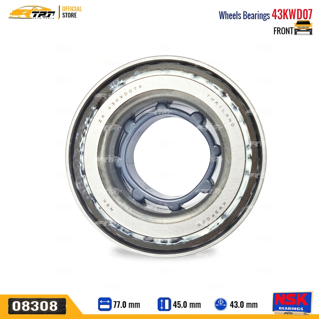 43KWD07 - Bạc Đạn / Bi Bánh TRƯỚC Toyota INNOVA 06- FORTUNER - HILUX 2WD 05- [43x77x45-41] NSK - Japan