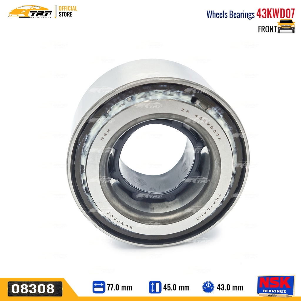 43KWD07 - Bạc Đạn / Bi Bánh TRƯỚC Toyota INNOVA 06- FORTUNER - HILUX 2WD 05- [43x77x45-41] NSK - Japan