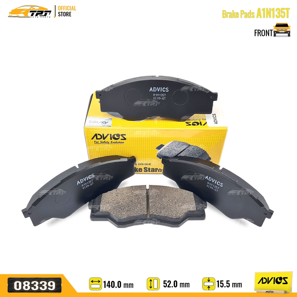 A1N135T - Bố Thắng - Má Phanh TRƯỚC Toyota INNOVA VN 2.0 06-16 HILUX 2.5 DIESEL 04-11 LAND CRUISER 4.5-5.7 07- ADVICS - Japan