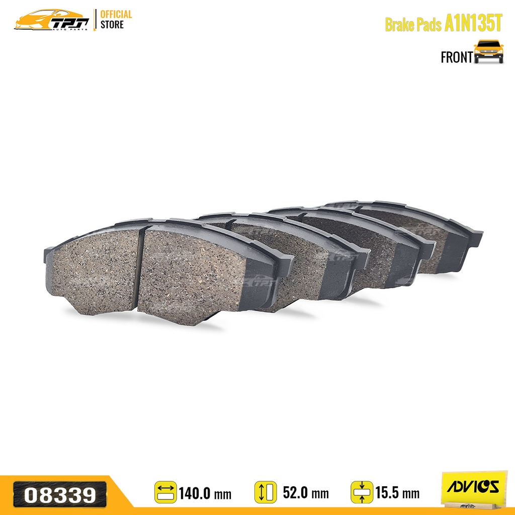 A1N135T - Bố Thắng - Má Phanh TRƯỚC Toyota INNOVA VN 2.0 06-16 HILUX 2.5 DIESEL 04-11 LAND CRUISER 4.5-5.7 07- ADVICS - Japan