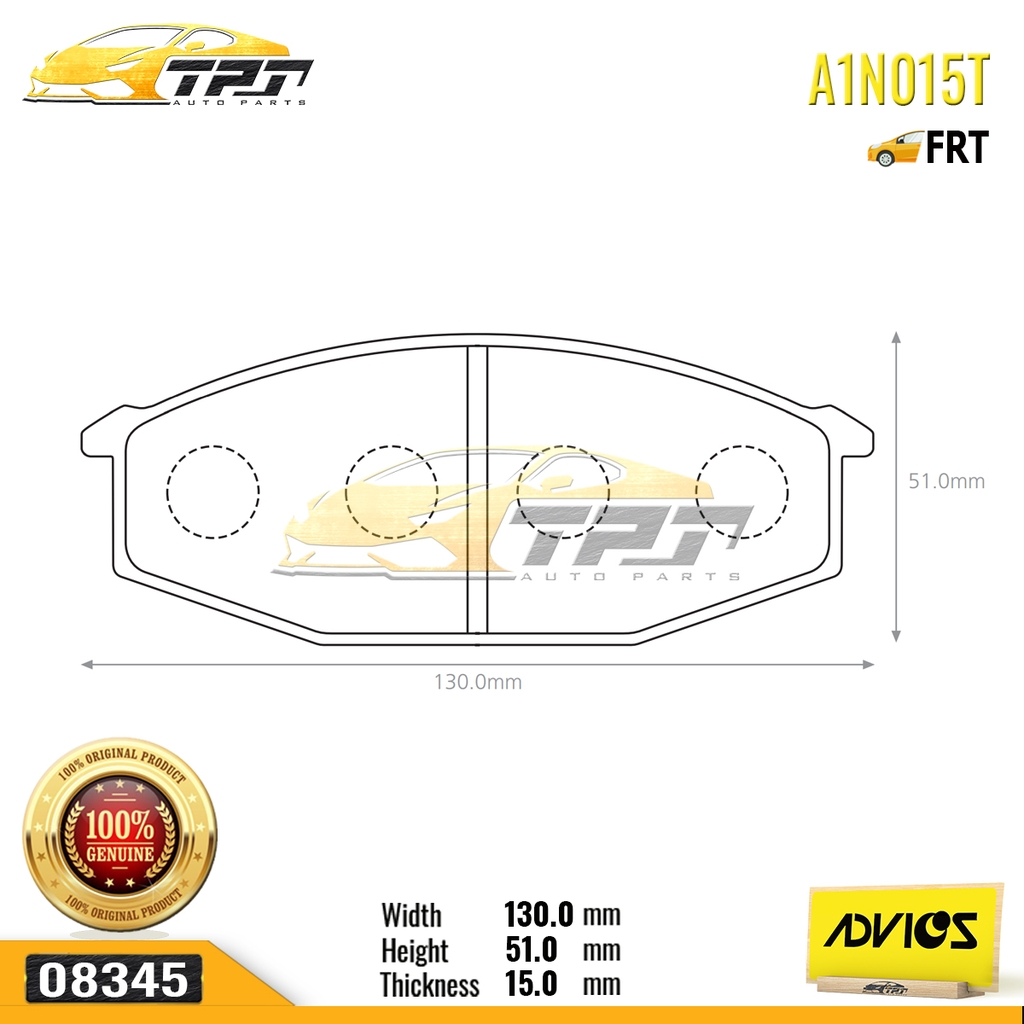 A1N015T - Bố Thắng - Má Phanh TRƯỚC Toyota CROWN 2.0 83-87 ADVICS - Japan
