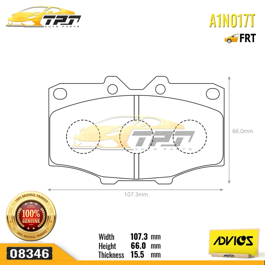 A1N017T - Bố Thắng - Má Phanh TRƯỚC Toyota LAND CRUISER 2.4 3.4 4.2 80-93 ADVICS - Japan