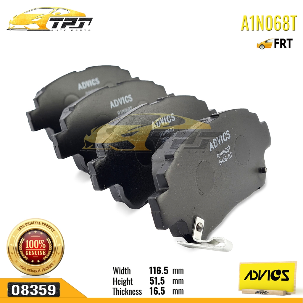 A1N068T - Bố Thắng - Má Phanh TRƯỚC Toyota COROLLA ALTIS 1.3 1.8 01-08 ADVICS - Japan