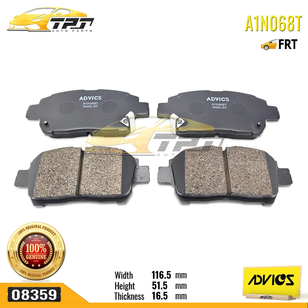A1N068T - Bố Thắng - Má Phanh TRƯỚC Toyota COROLLA ALTIS 1.3 1.8 01-08 ADVICS - Japan