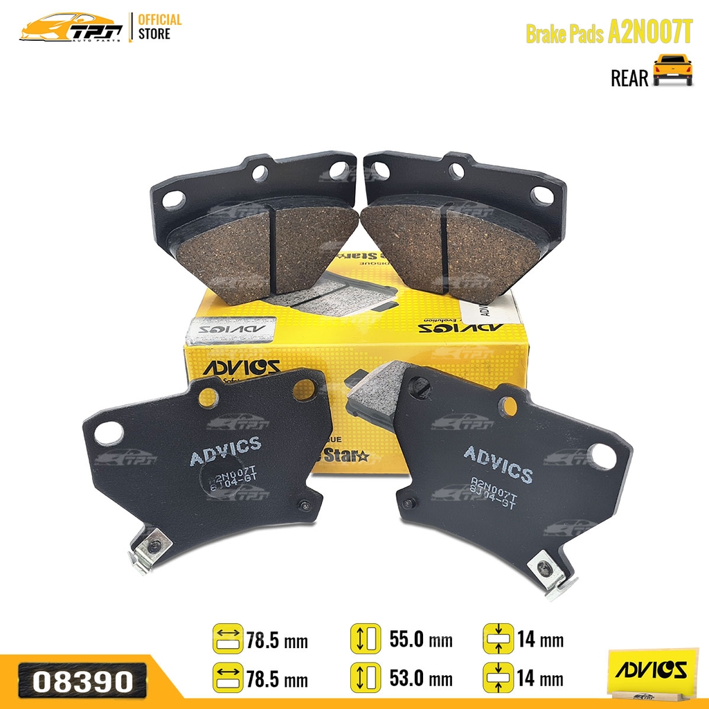 A2N007T - Bố Thắng - Má Phanh SAU Toyota CELICA 1.8 99-02 COROLLA ALTIS 1.3 1.8 01-08 VIOS VN 1.5 03-07 YARIS 1.0 03-05 ADVICS - Japan