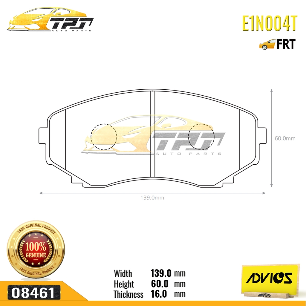 E1N004T - Bố Thắng - Má Phanh TRƯỚC Mitsubishi PAJERO SPORT 2.4D 3.0 17- Mazda CX7 2.3 2.5 CX9 3.7 06-16 ADVICS - Japan