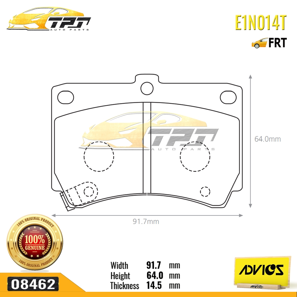 E1N014T - Bố Thắng - Má Phanh TRƯỚC Mazda 323 VN 1.6 94-00 ADVICS - Japan