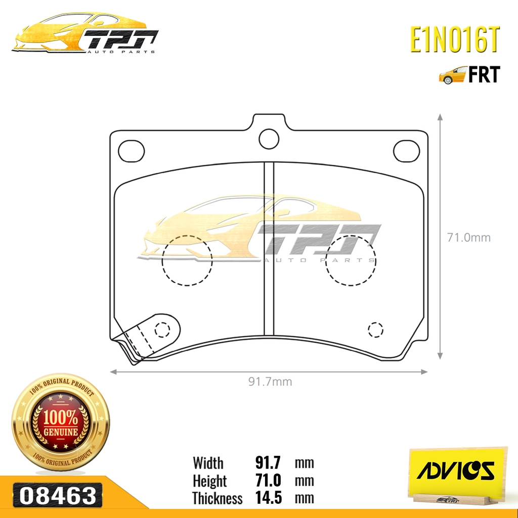 E1N016T - Bố Thắng - Má Phanh TRƯỚC Mazda 323 VN 1.6 97-00 ADVICS - Japan