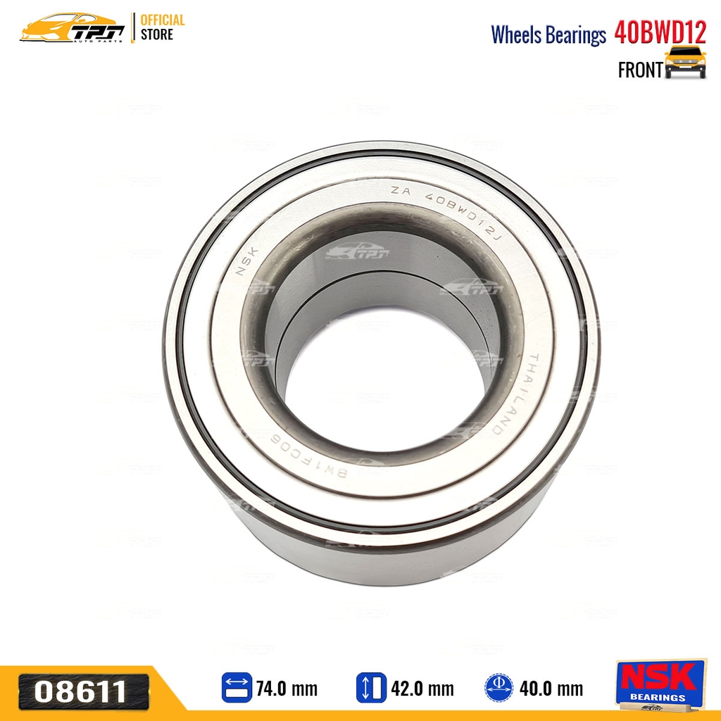 40BWD12 - Bạc Đạn / Bi Bánh TRƯỚC Toyota COROLLA ALTIS 02-14 [40x74x42] NSK - Japan