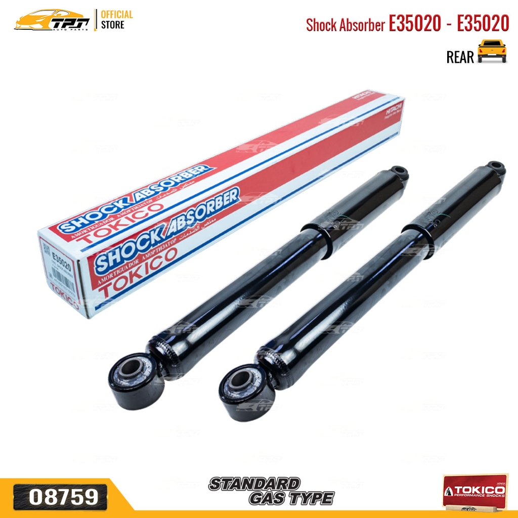 E35020 - E35020 Hơi Phuộc Nhún - Giảm Xóc SAU Mitsubishibishi PAJERO SPORT VN 2.5 3.0 11-17 PAJERO SPORT 3.0 3.2 3.5 3.8 17- ZINGER VN 2.4 08-12 TRITON 4X4 2.4 2.5 (CO ABS) 15- TOKICO - Japan