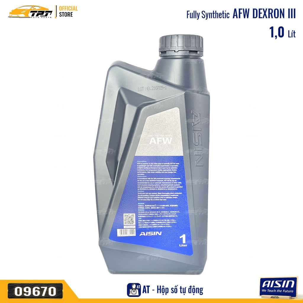 AFW Nhớt Hộp Số Tự Động 3 Cấp Dexron III ATFD31P [1 Lít] AISIN - Japan