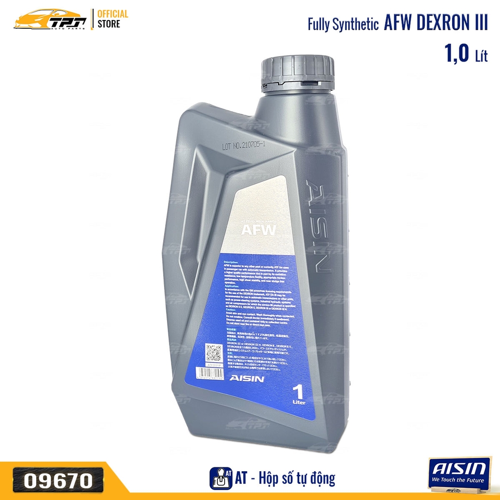 AFW Nhớt Hộp Số Tự Động 3 Cấp Dexron III ATFD31P [1 Lít] AISIN - Japan