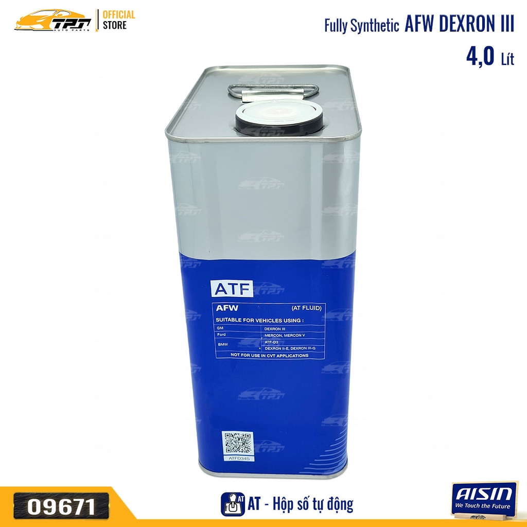 AFW Nhớt Hộp Số Tự Động 3 Cấp Dexron III ATFD34S [4 Lít] AISIN - Japan