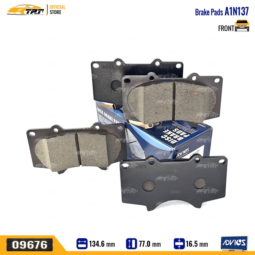 A1N137 Bố Thắng - Má Phanh TRƯỚC Toyota FORTUNER 06- HIOLUX 15- (Hàng Cao Cấp) ADVICS - Japan