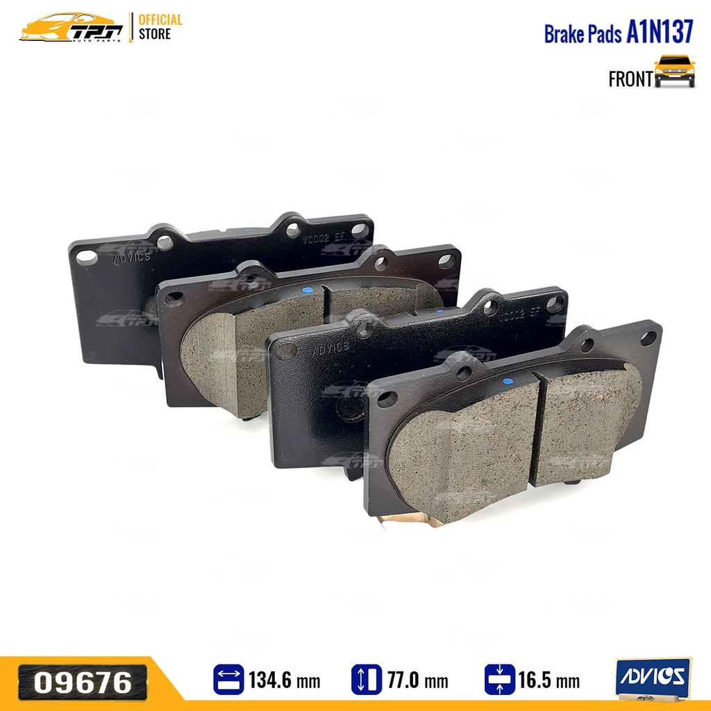 A1N137 Bố Thắng - Má Phanh TRƯỚC Toyota FORTUNER 06- HIOLUX 15- (Hàng Cao Cấp) ADVICS - Japan