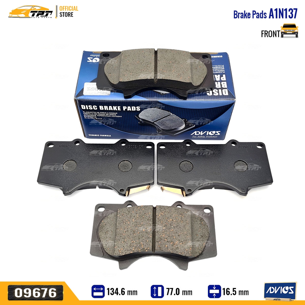 A1N137 Bố Thắng - Má Phanh TRƯỚC Toyota FORTUNER 06- HIOLUX 15- (Hàng Cao Cấp) ADVICS - Japan