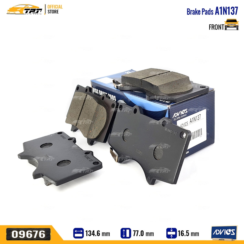 A1N137 Bố Thắng - Má Phanh TRƯỚC Toyota FORTUNER 06- HIOLUX 15- (Hàng Cao Cấp) ADVICS - Japan