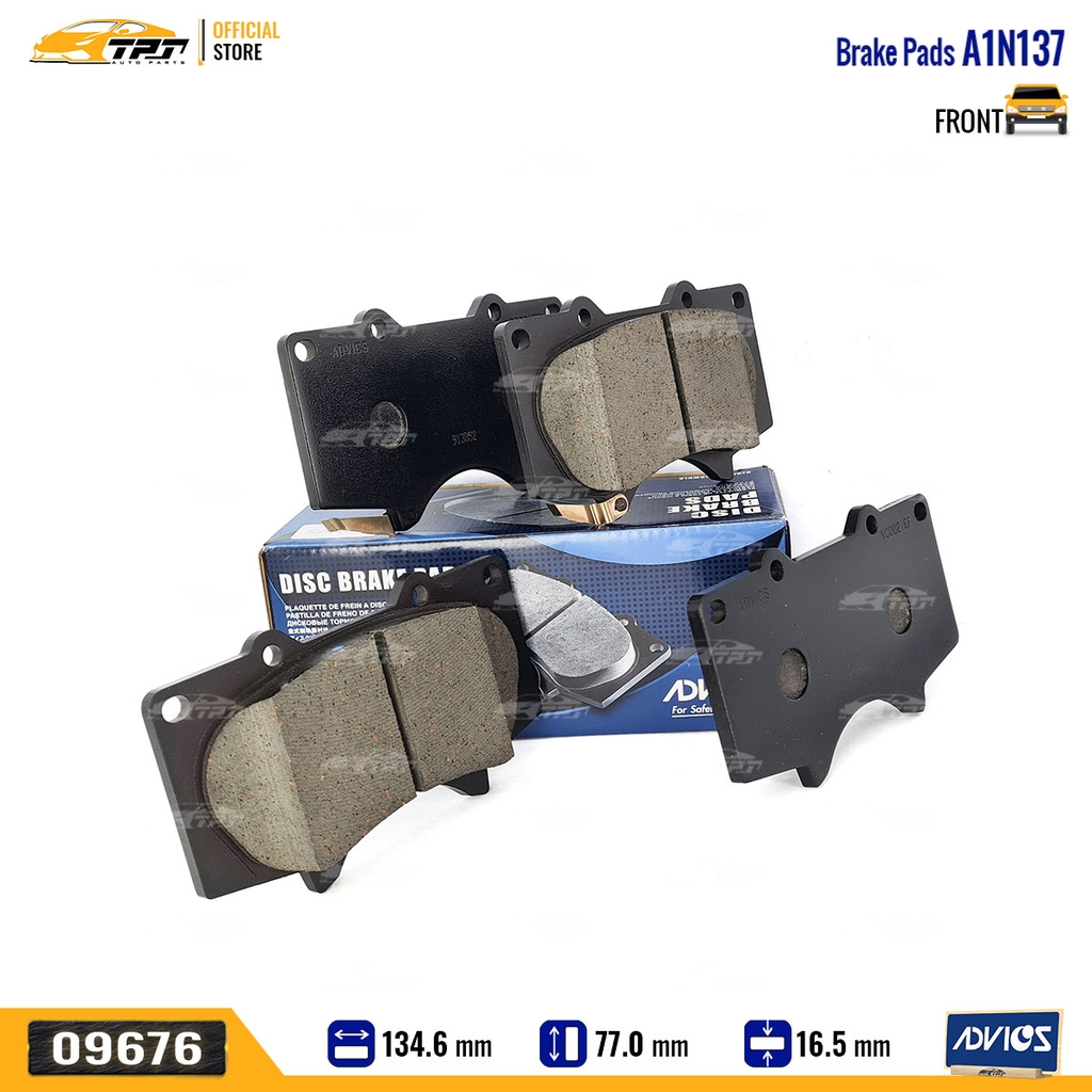 A1N137 Bố Thắng - Má Phanh TRƯỚC Toyota FORTUNER 06- HIOLUX 15- (Hàng Cao Cấp) ADVICS - Japan