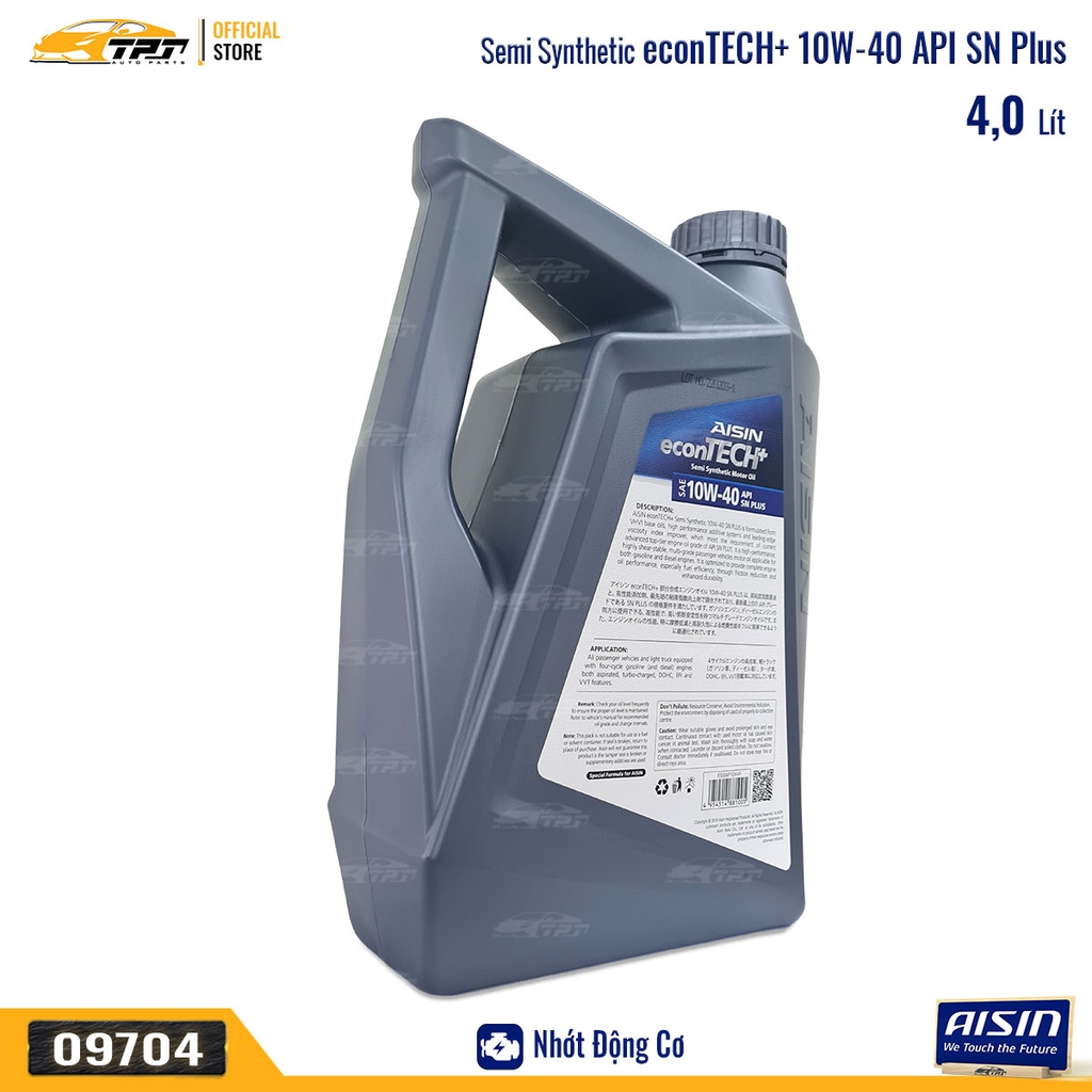 10W-40 SN/CF Nhớt Động Cơ Semi Synthetic ESSNP1044PN [4 Lít] AISIN - Japan