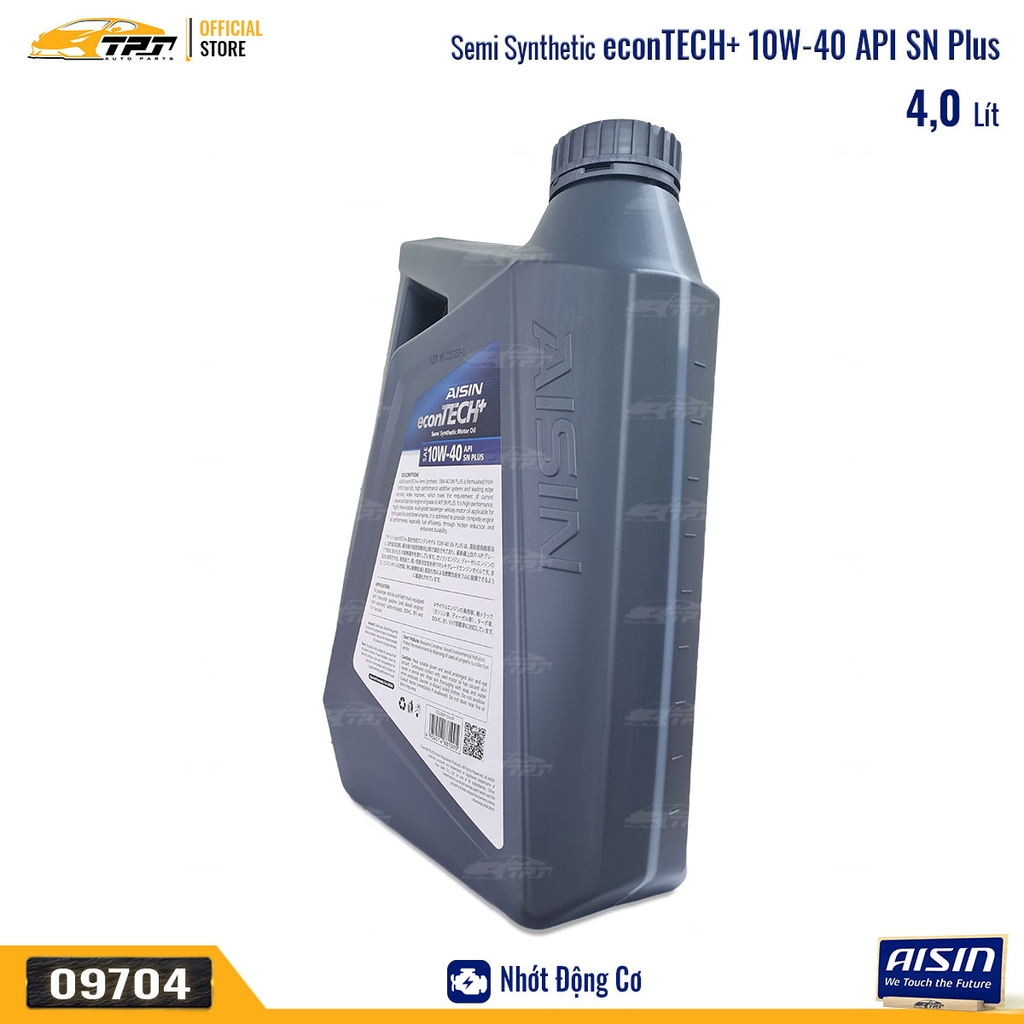 10W-40 SN/CF Nhớt Động Cơ Semi Synthetic ESSNP1044PN [4 Lít] AISIN - Japan
