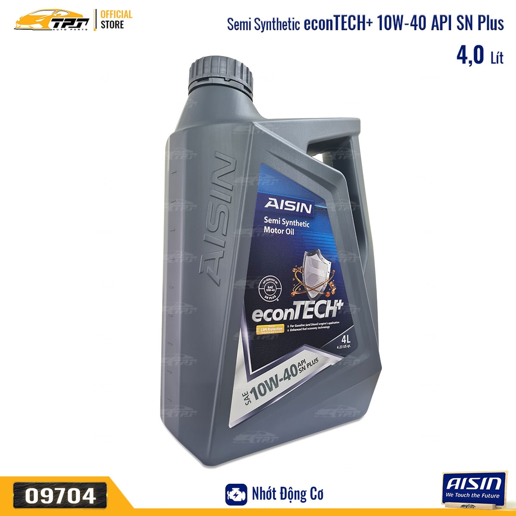 10W-40 SN/CF Nhớt Động Cơ Semi Synthetic ESSNP1044PN [4 Lít] AISIN - Japan