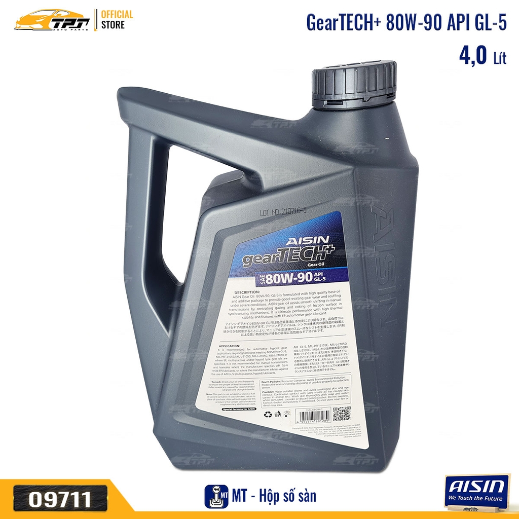80W-90 GL-5 Nhớt Hộp Số Sàn GSL58094PN [4 Lít] AISIN - Japan
