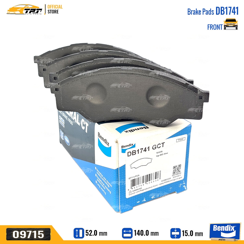 DB1741GCT Bố Thắng - Má Phanh TRƯỚC Toyota INNOVA 06-16 Bendix - USA