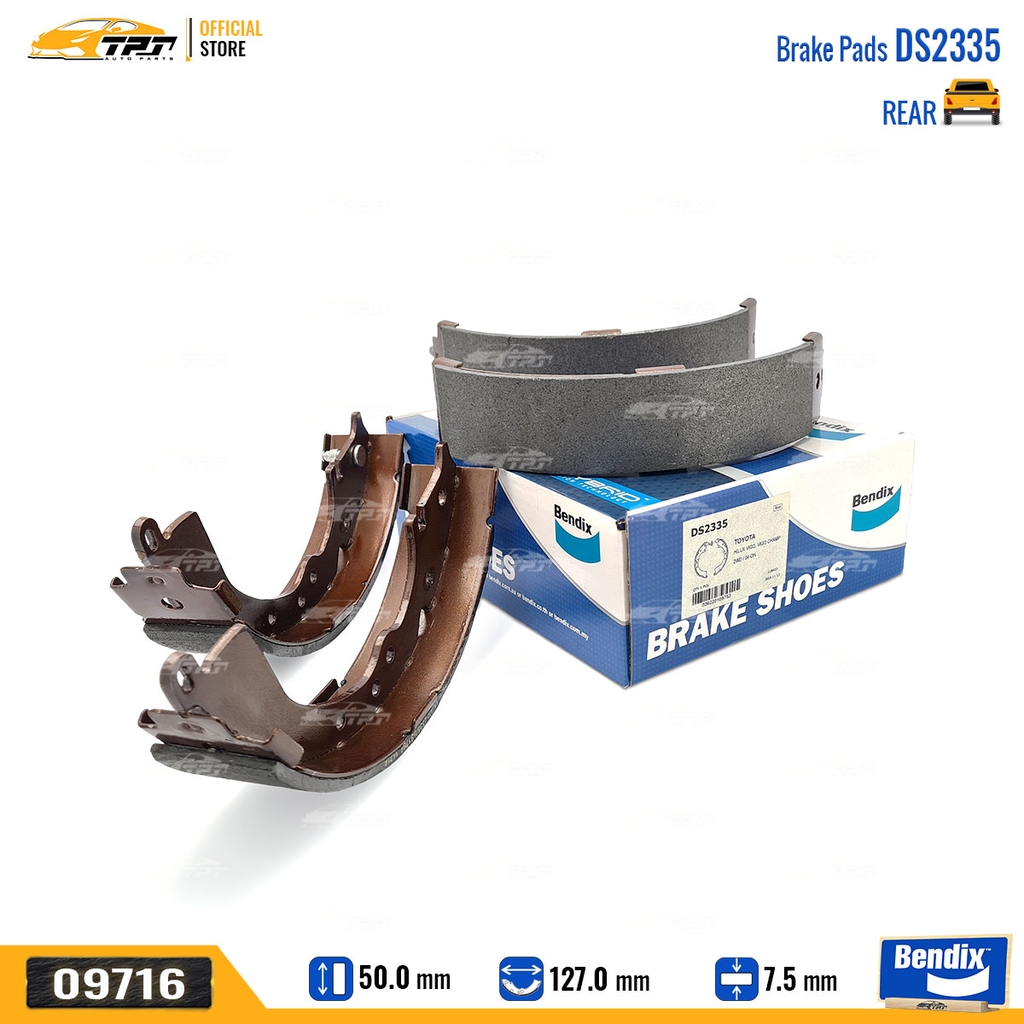 DS2335 Bố Thắng - Guốc Phanh SAU Toyota INNOVA 06-16 ZACE VN 99-05 HILUX 2.5 04-15 Bendix - USA