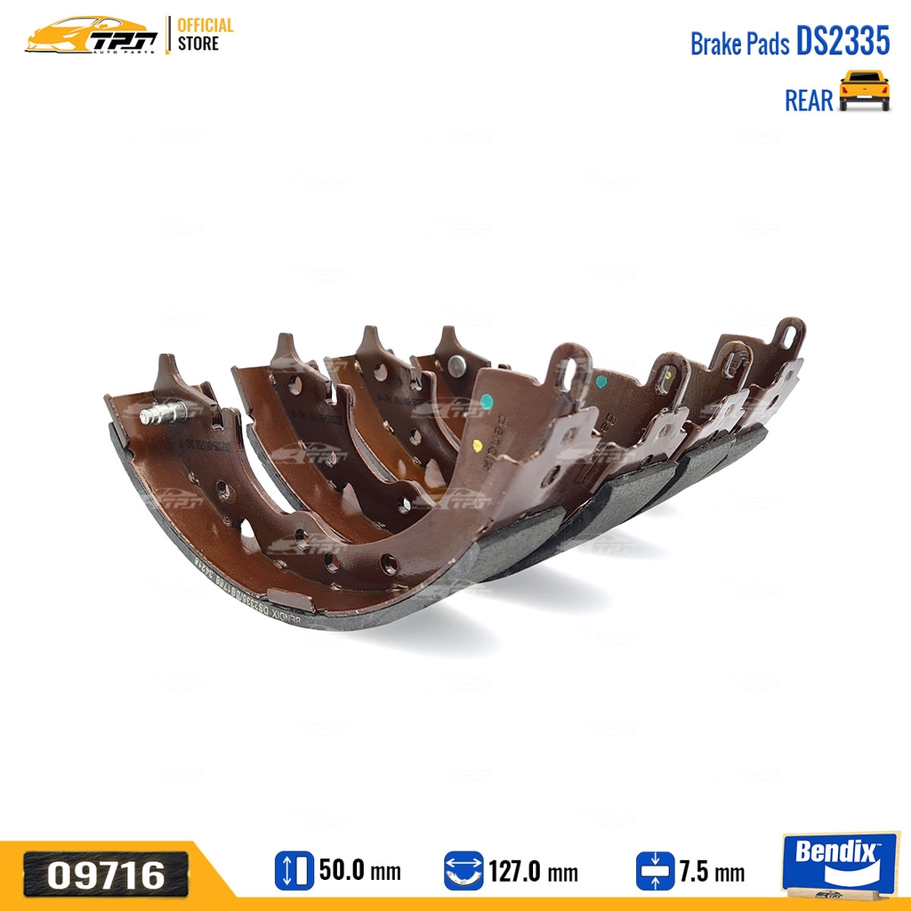DS2335 Bố Thắng - Guốc Phanh SAU Toyota INNOVA 06-16 ZACE VN 99-05 HILUX 2.5 04-15 Bendix - USA