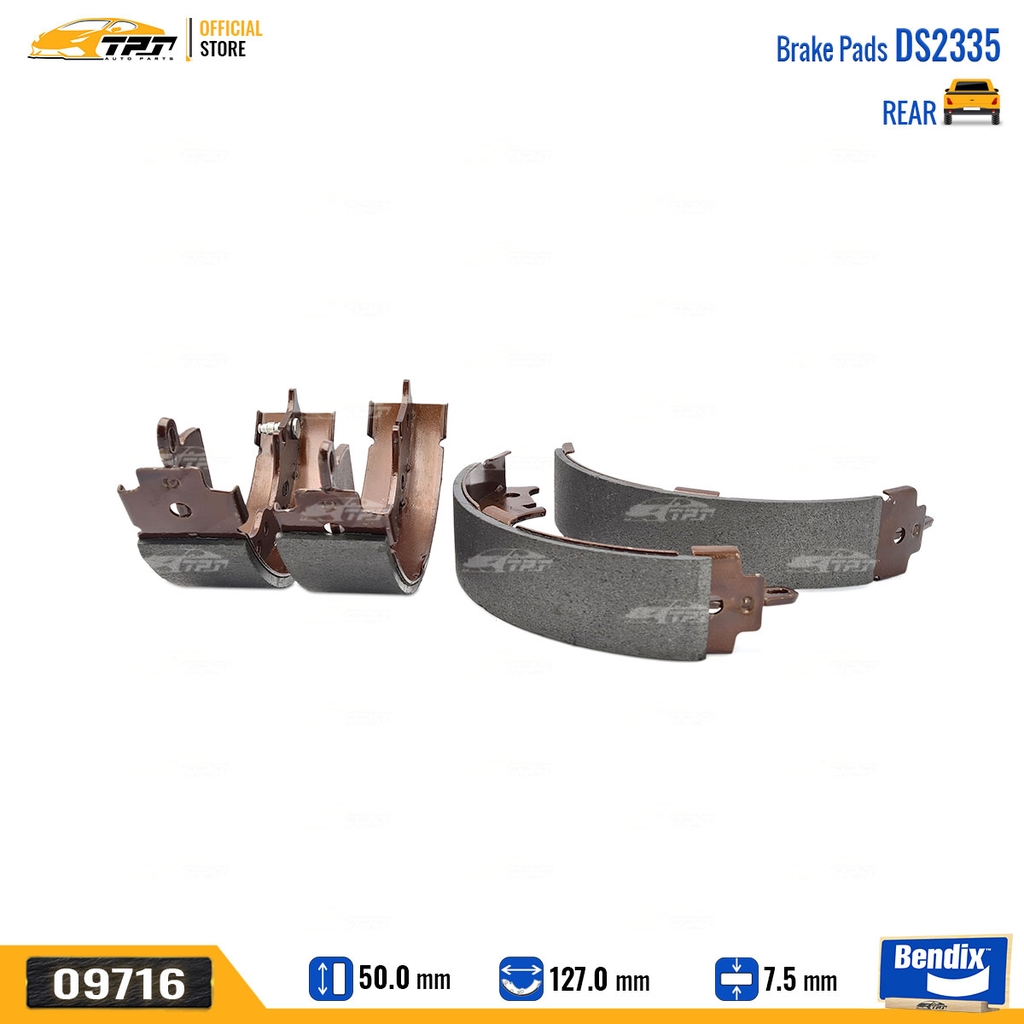 DS2335 Bố Thắng - Guốc Phanh SAU Toyota INNOVA 06-16 ZACE VN 99-05 HILUX 2.5 04-15 Bendix - USA