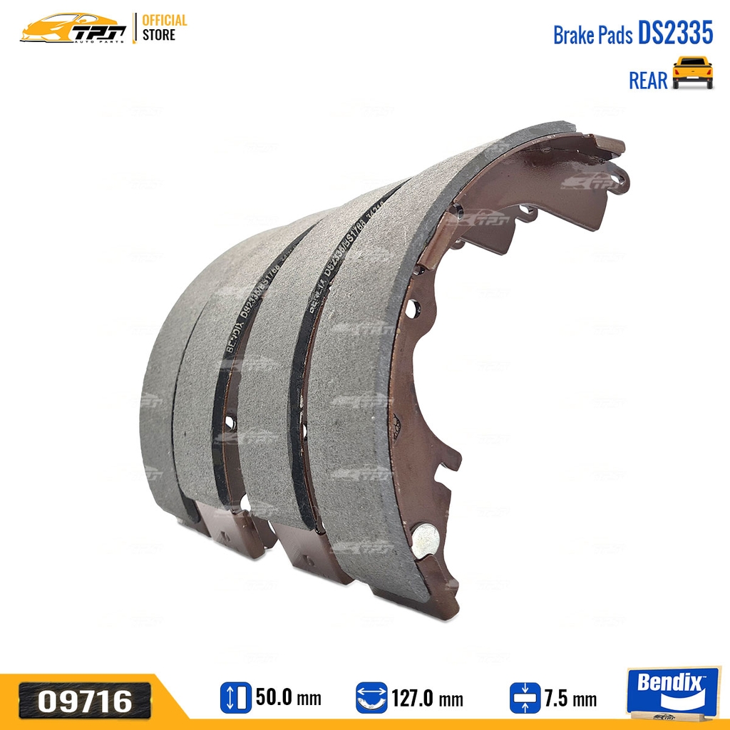 DS2335 Bố Thắng - Guốc Phanh SAU Toyota INNOVA 06-16 ZACE VN 99-05 HILUX 2.5 04-15 Bendix - USA