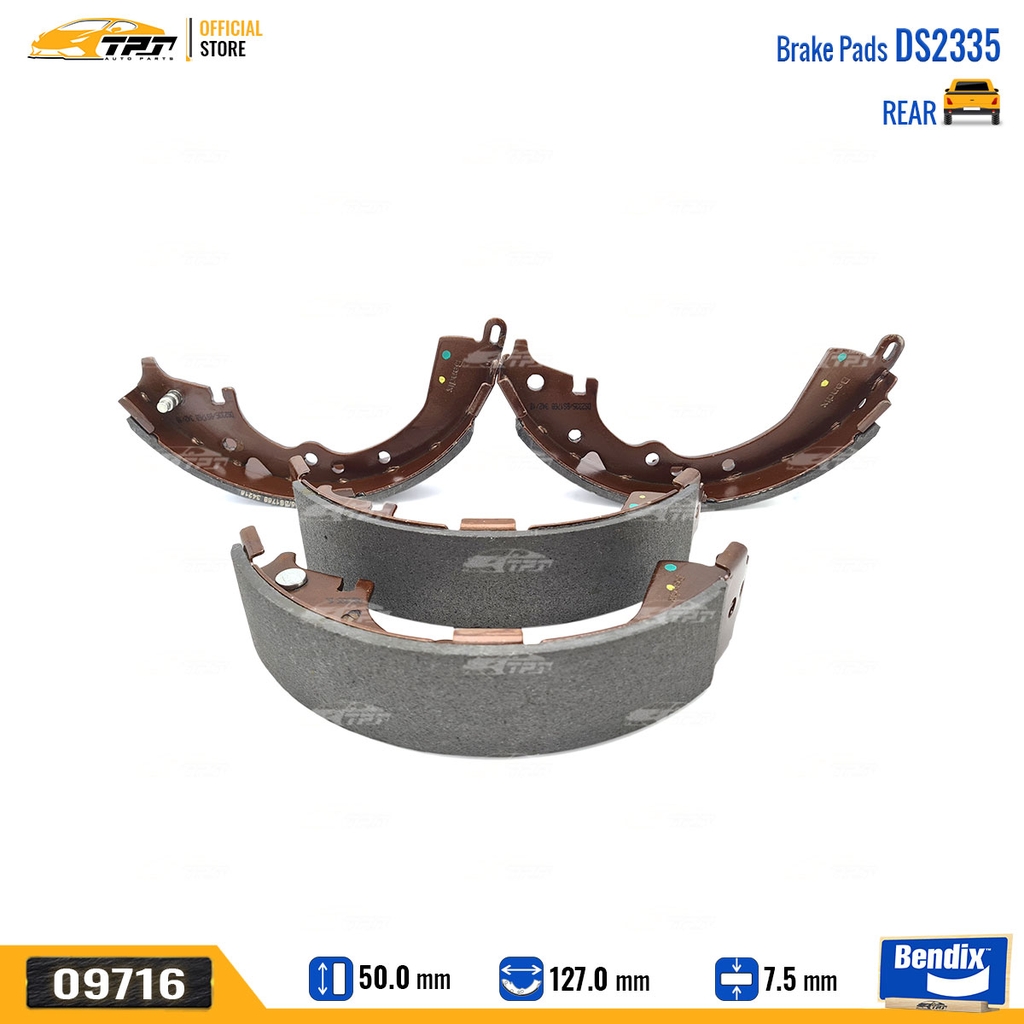 DS2335 Bố Thắng - Guốc Phanh SAU Toyota INNOVA 06-16 ZACE VN 99-05 HILUX 2.5 04-15 Bendix - USA