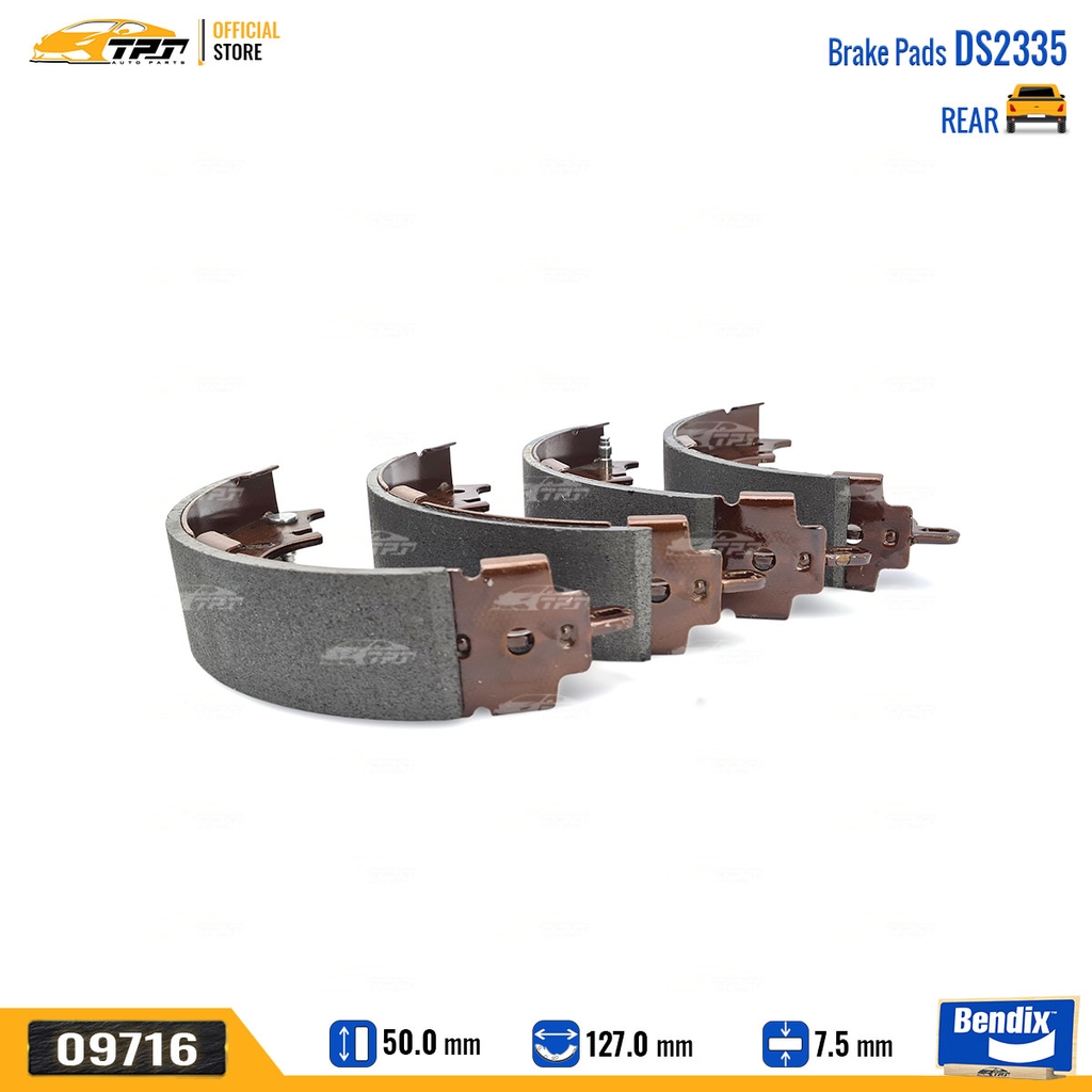 DS2335 Bố Thắng - Guốc Phanh SAU Toyota INNOVA 06-16 ZACE VN 99-05 HILUX 2.5 04-15 Bendix - USA