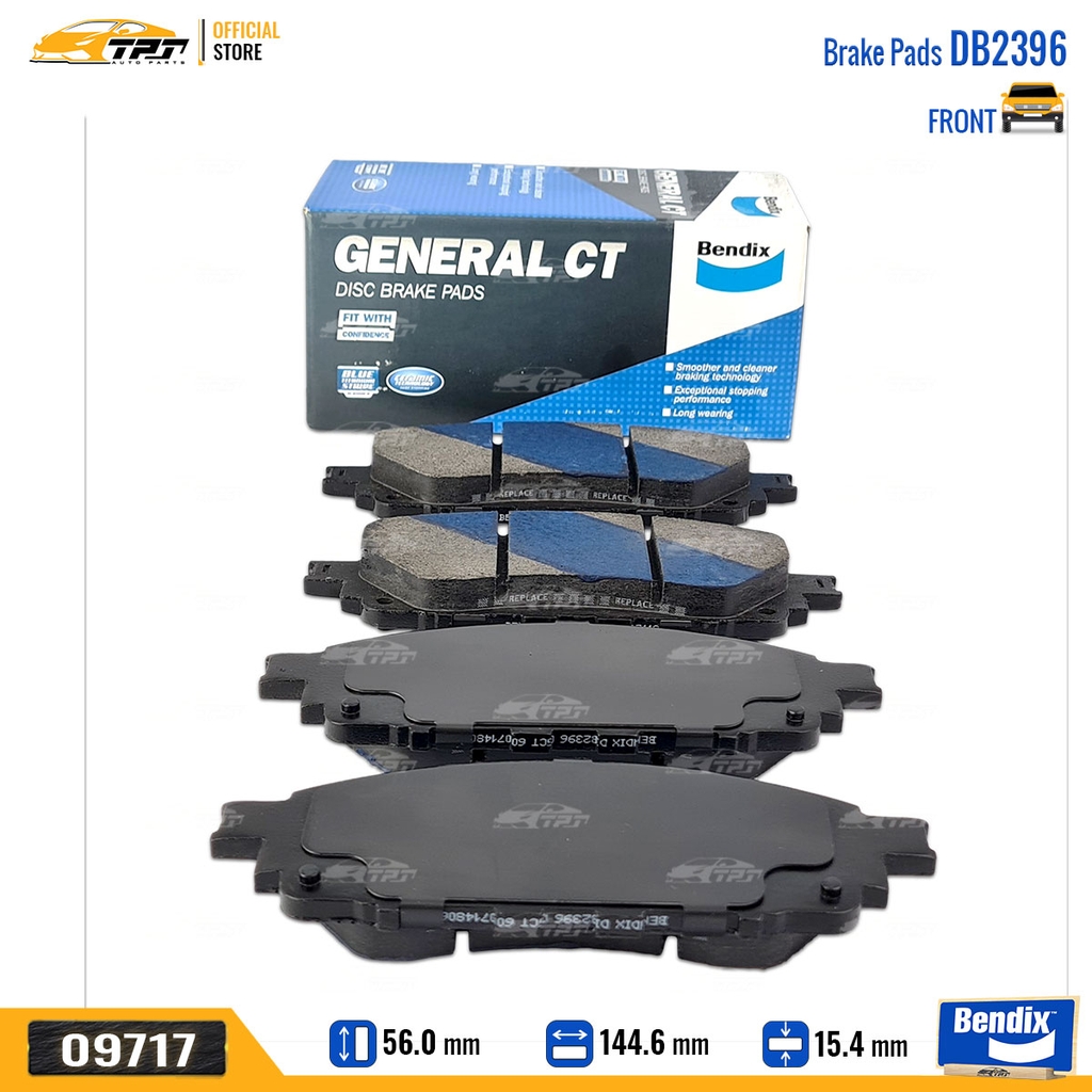 DB2396GCT Bố Thắng - Guốc Phanh TRƯỚC Toyota INNOVA 17- Bendix - USA