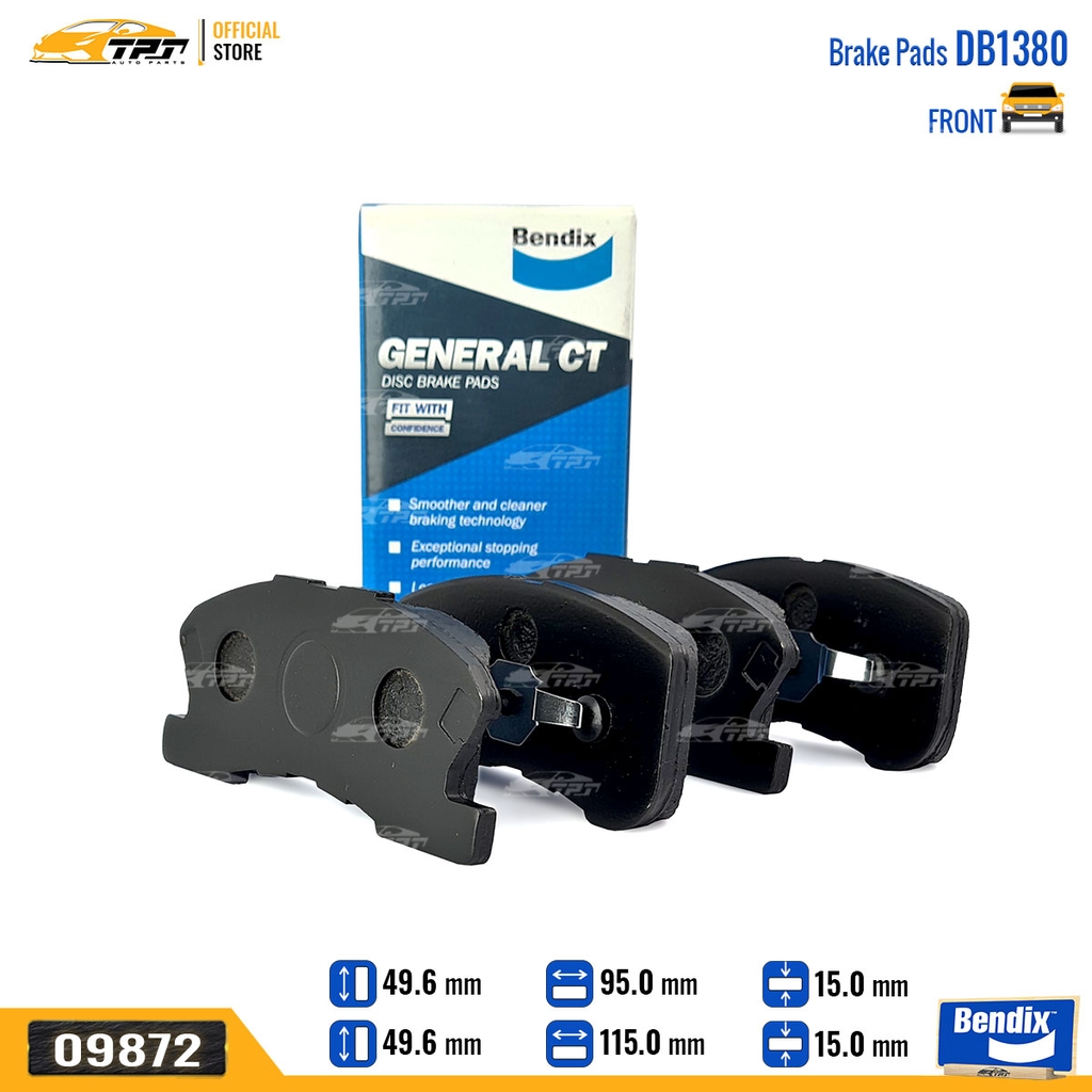 DB1380GCT Bố Thắng - Má Phanh TRƯỚC Toyota WIGO 17- Bendix - USA