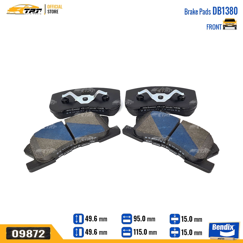 DB1380GCT Bố Thắng - Má Phanh TRƯỚC Toyota WIGO 17- Bendix - USA