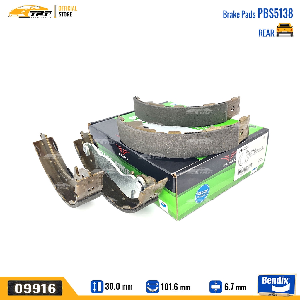 PBS5138 Bố Thắng - Guốc Phanh SAU Hyundai GRAND I10 14- Bendix - USA
