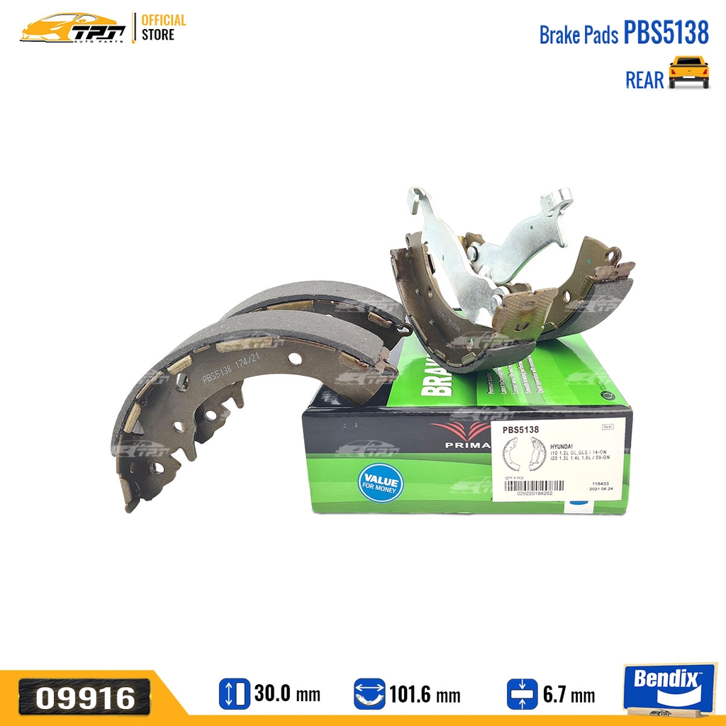 PBS5138 Bố Thắng - Guốc Phanh SAU Hyundai GRAND I10 14- Bendix - USA