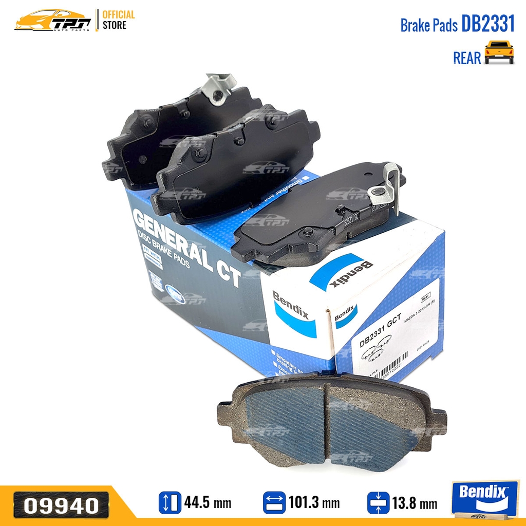 DB2331GCT Bố Thắng - Má Phanh SAU Mazda 3 04-16 Ford FOCUS 05-19 Bendix - USA