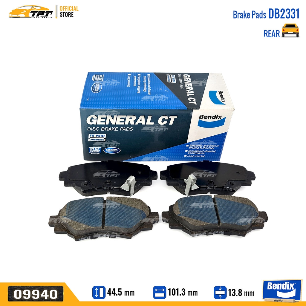 DB2331GCT Bố Thắng - Má Phanh SAU Mazda 3 04-16 Ford FOCUS 05-19 Bendix - USA