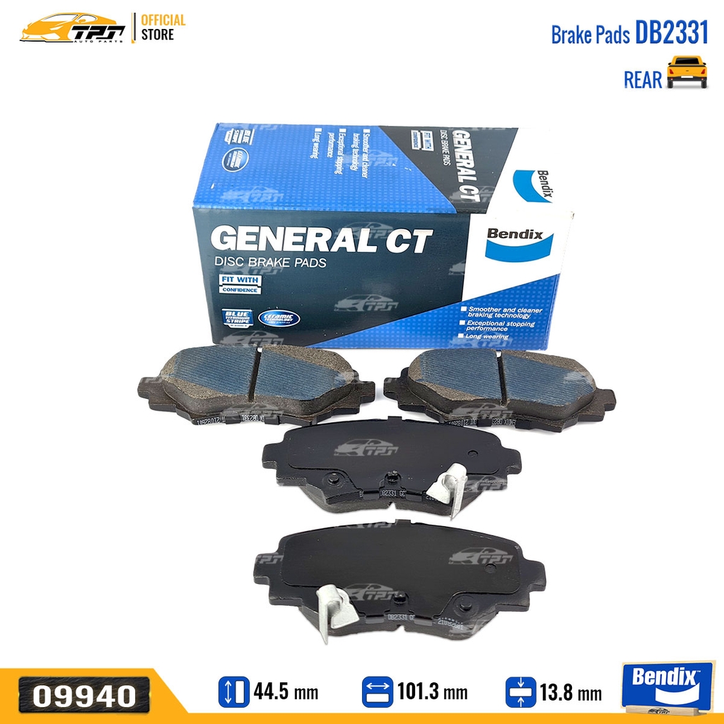 DB2331GCT Bố Thắng - Má Phanh SAU Mazda 3 04-16 Ford FOCUS 05-19 Bendix - USA