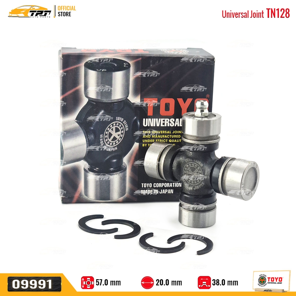 TN128 Bạc Đạn Chữ Thập Asia 500KG - Nissan SUNNY [ 20 x 38 x 57 ] TOYO - Japan