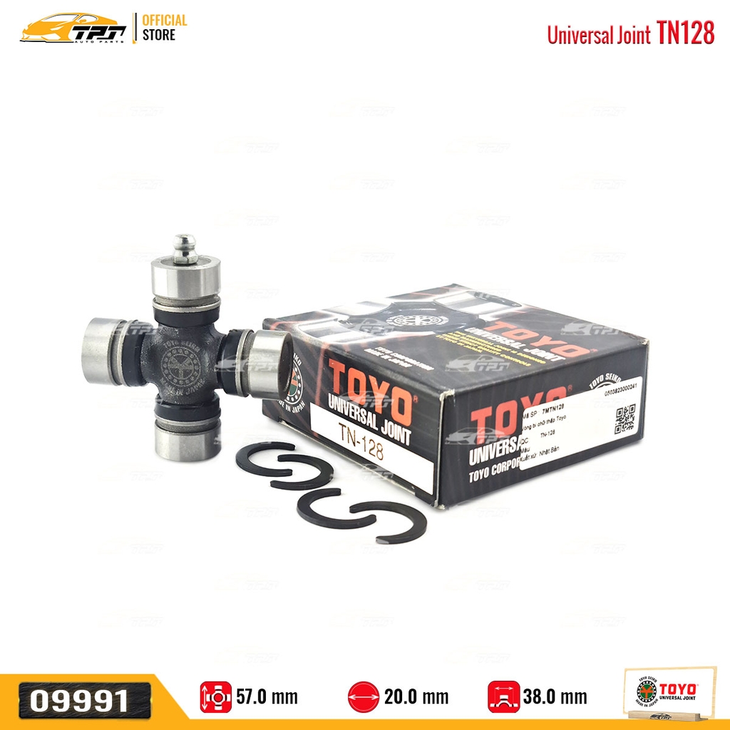 TN128 Bạc Đạn Chữ Thập Asia 500KG - Nissan SUNNY [ 20 x 38 x 57 ] TOYO - Japan