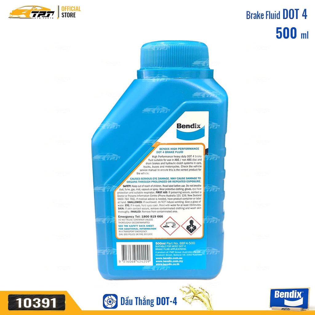 DOT4 Dầu thắng DOT-4 0.5 Lít Bendix - USA