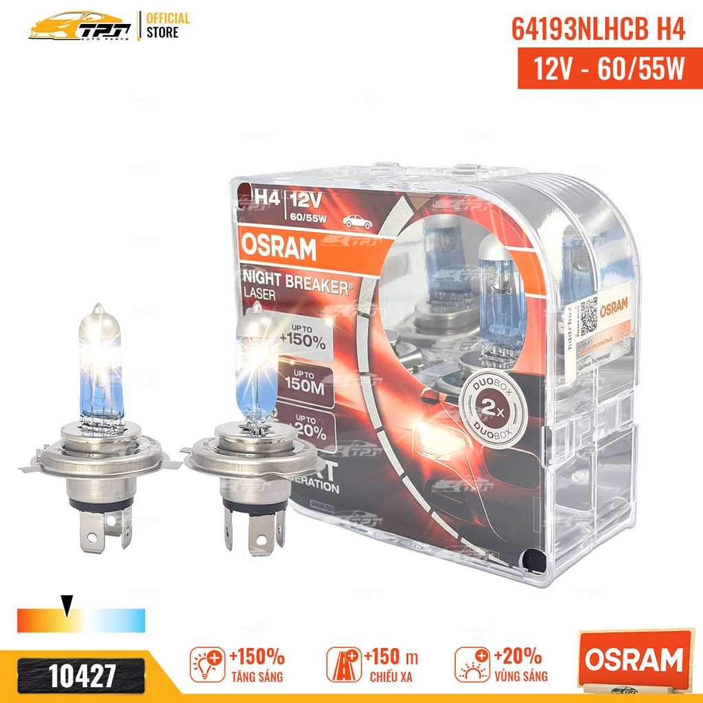 64193NLHCB Bóng Đèn Halogen Tăng Sáng 150% H4 [12V - 55/60W] Hộp = 2c OSRAM - Germany