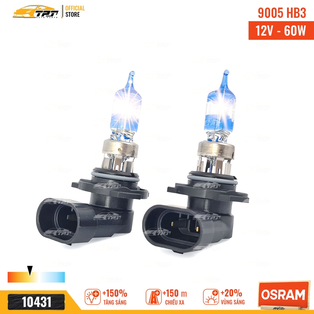 9005-12V Bóng Đèn Cao Cấp 9005 (HB3) 12V 60W Halogen Tăng Sáng 150% OSRAM - Germany - 1 Hộp 2 Mặc định