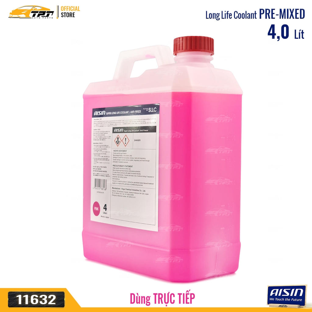 Nước Làm Mát màu HỒNG - Bình 4 Lít AISIN - Japan