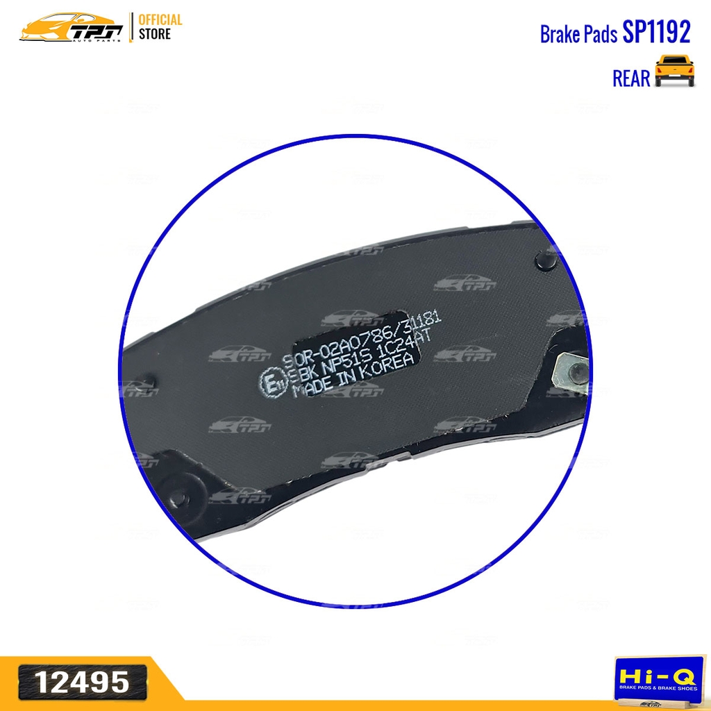 SP1192 Bố Thắng - Má Phanh SAU Hyundai GRAND STAREX 07- Kia SORENTO 14- SEDONA 06-18 CARNIVAL 06-18 Hi-Q Sangsin Korea